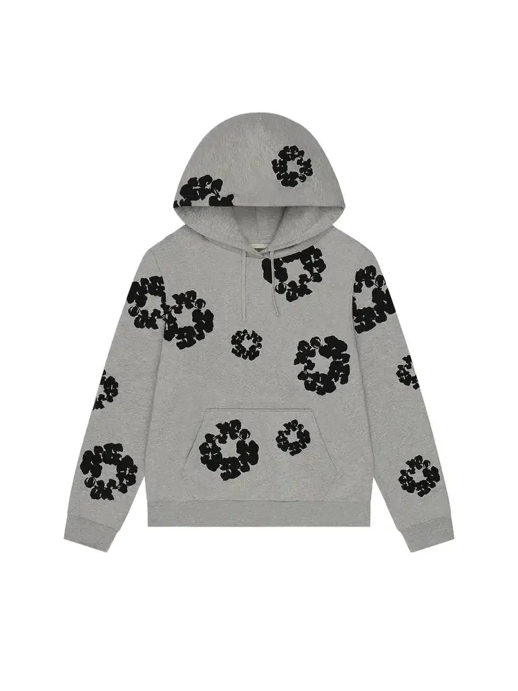 Худи Denim Tears Black Cotton Wreath Hoodie — изображение 1 из 2, серый