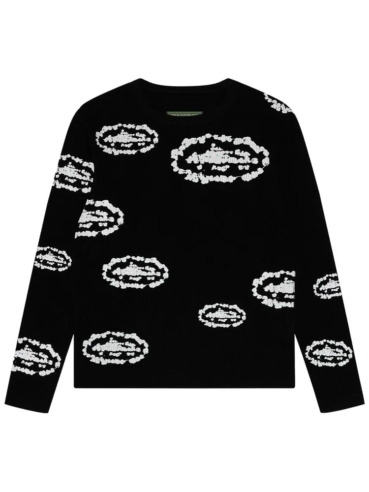 Футболка Denim Tears x Cortiez Island Wreath Waffle Thermal — изображение 1 из 2, черный