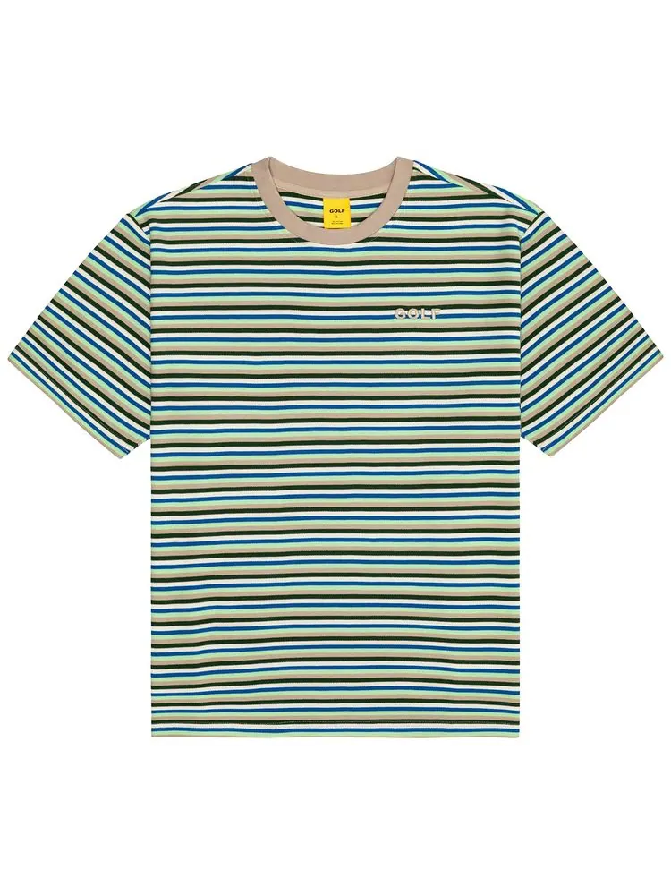 Футболка в полоску GOLF WANG, зеленая