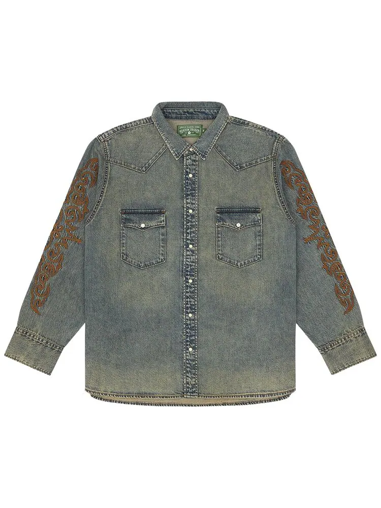 Джинсовая рубашка Denim Tears Western Denim Button Up Shirt — изображение 1 из 2, синий