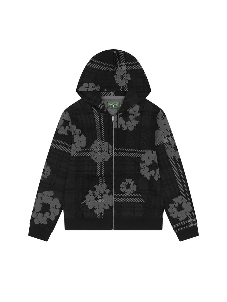 Худи Denim Tears Plaid Cotton Wreath Zip Hoodie — изображение 1 из 3, черный