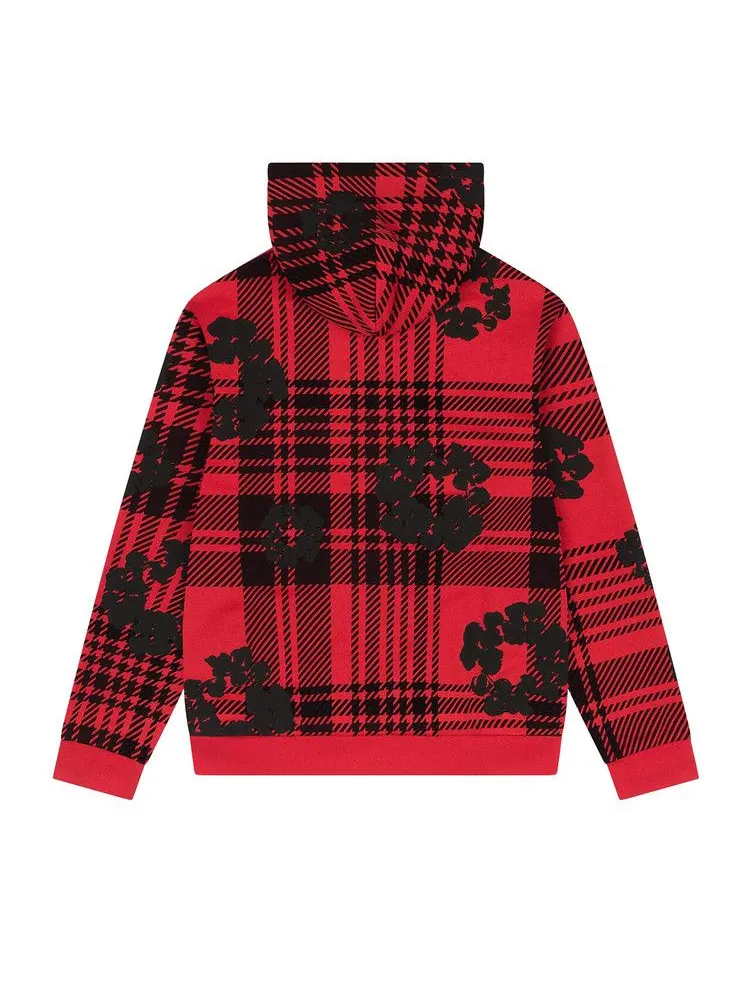 Худи Denim Tears Plaid Cotton Wreath Zip Hoodie — изображение 2 из 3, красный