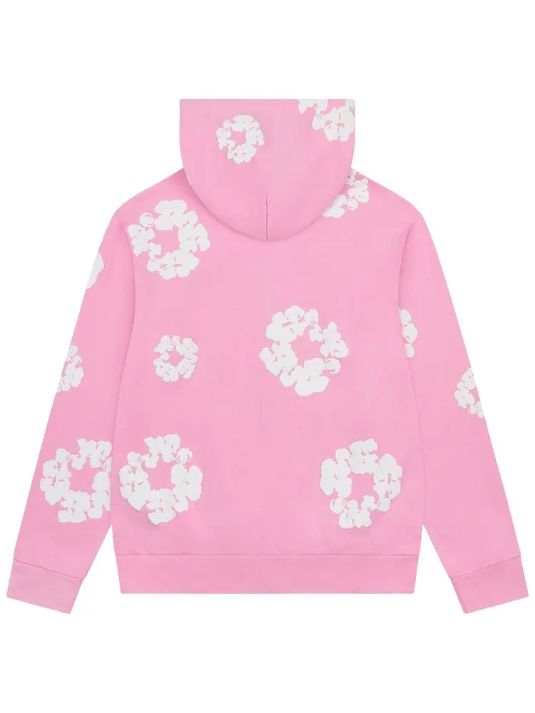 Хлопковая толстовка Denim Tears Cotton Wreath на молнии — изображение 2 из 2, розовый