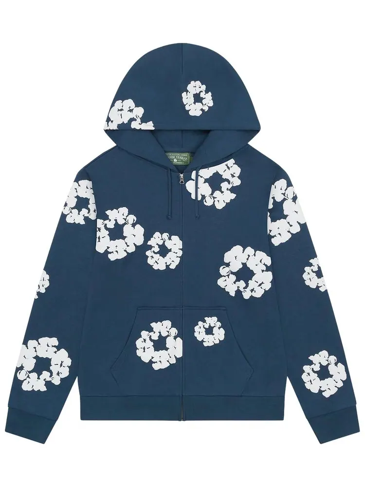 Худи Denim Tears Cotton Wreath на молнии — изображение 1 из 2, синий