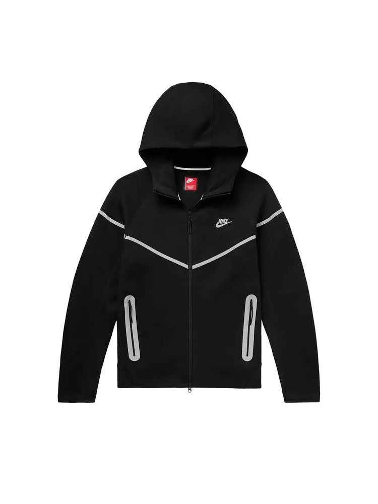 Топ Nike Tech Fleece Full-Zip Windrunner — изображение 1 из 1, черный/серебристый