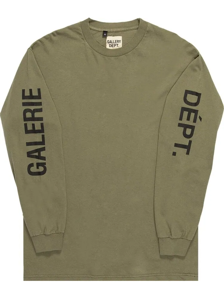 Лонгслив Gallery Dept. French Collector Long-Sleeve Tee 'Olive' — изображение 1 из 2, зеленый