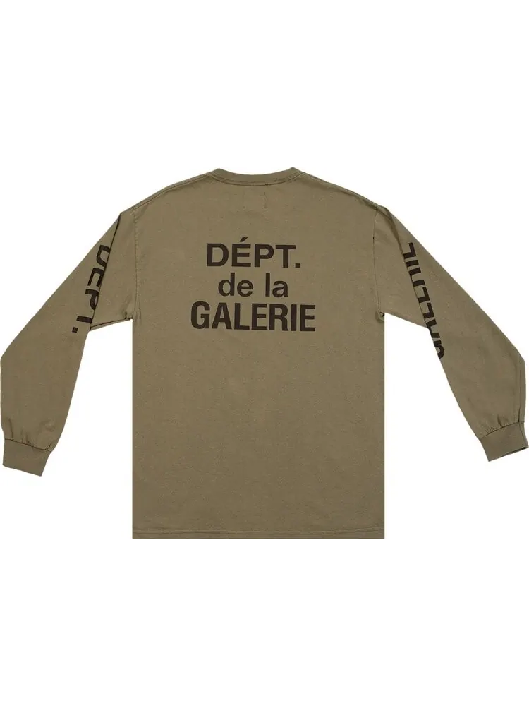 Лонгслив Gallery Dept. French Collector Long-Sleeve Tee 'Olive' — изображение 2 из 2, зеленый