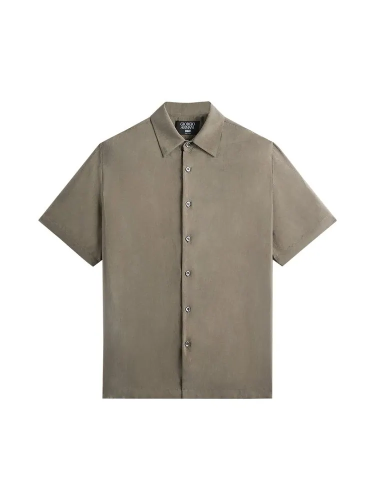 Топ Kith x Giorgio Armani Silky Short Sleeve Button Up — изображение 1 из 2, серый