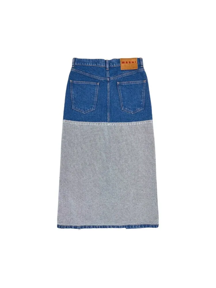 Юбка Marni Bleached Coated Denim Skirt — изображение 2 из 3, океанский