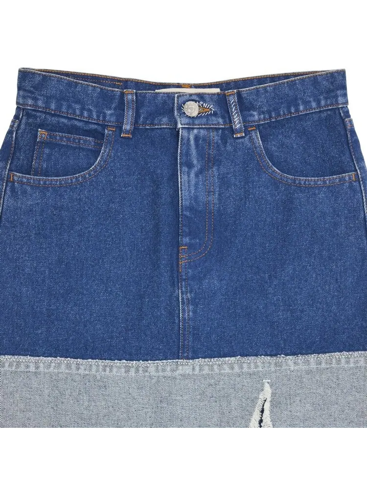 Юбка Marni Bleached Coated Denim Skirt — изображение 3 из 3, океанский