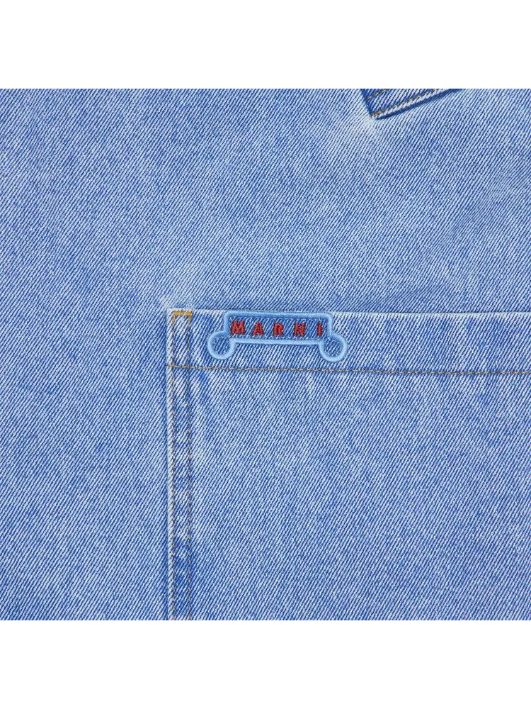 Куртка Marni Bleached Coated Denim Jacket — изображение 3 из 3, синий