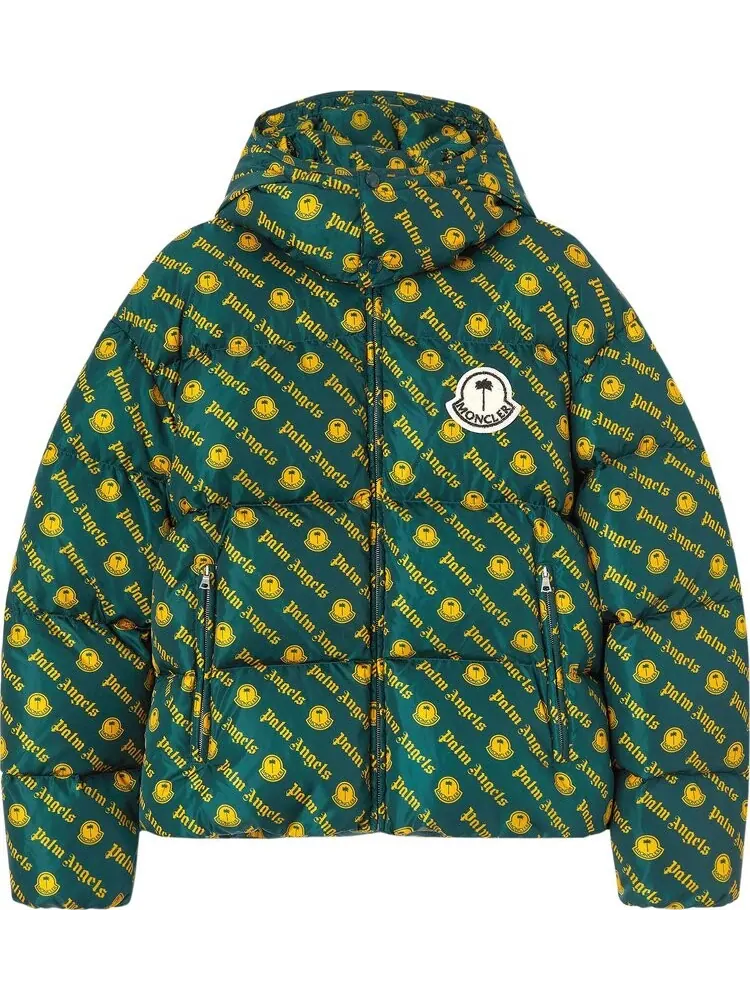 Куртка Moncler x Palm Angels Thompson Short Down Jacket 'Dark Green' — изображение 1 из 1, зеленый