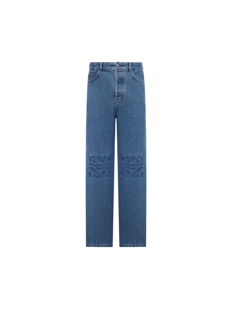 Джинсы Loewe Anagram Baggy Jeans 'Blue' — изображение 1 из 1, синий