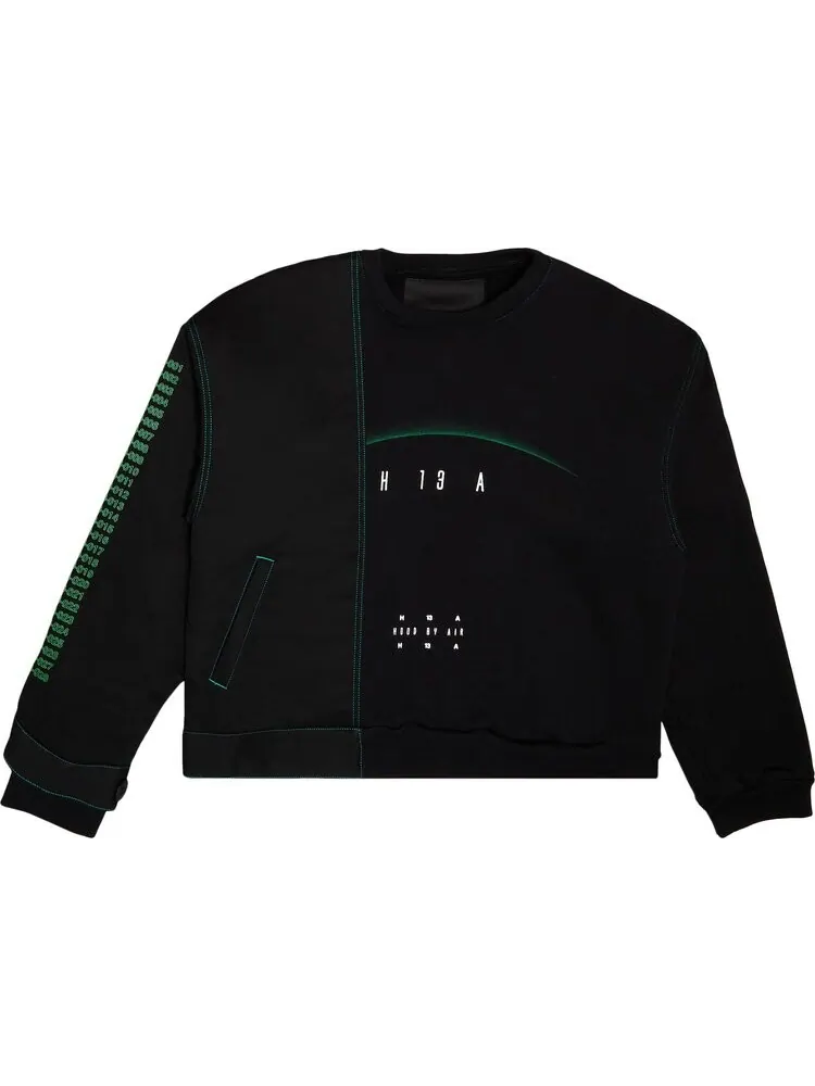 Толстовка Hood By Air Panelled Sweatshirt 'Black' — черный
