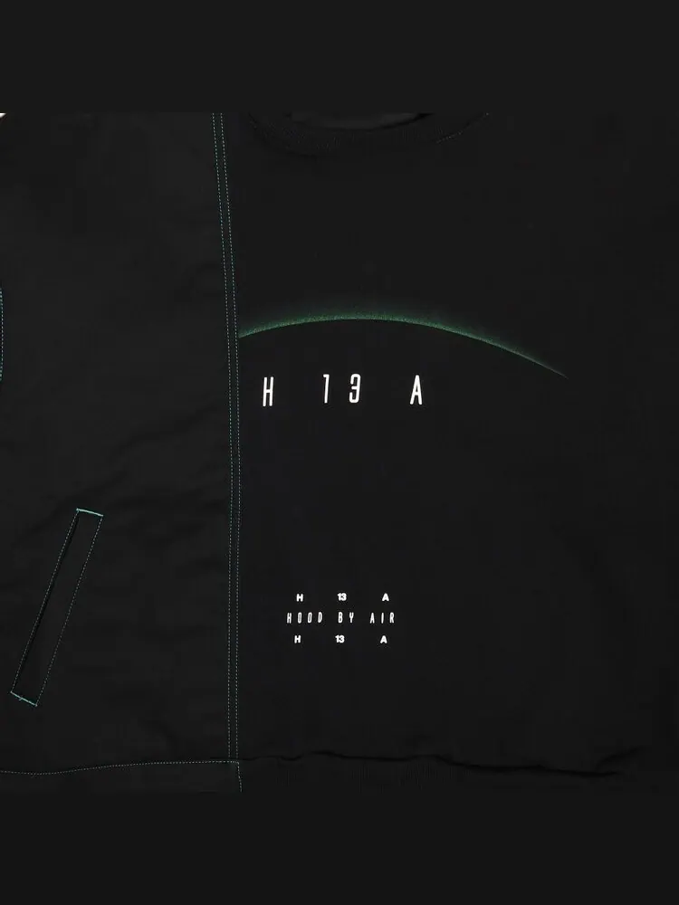 Толстовка Hood By Air Panelled Sweatshirt 'Black' — изображение 3 из 3, черный