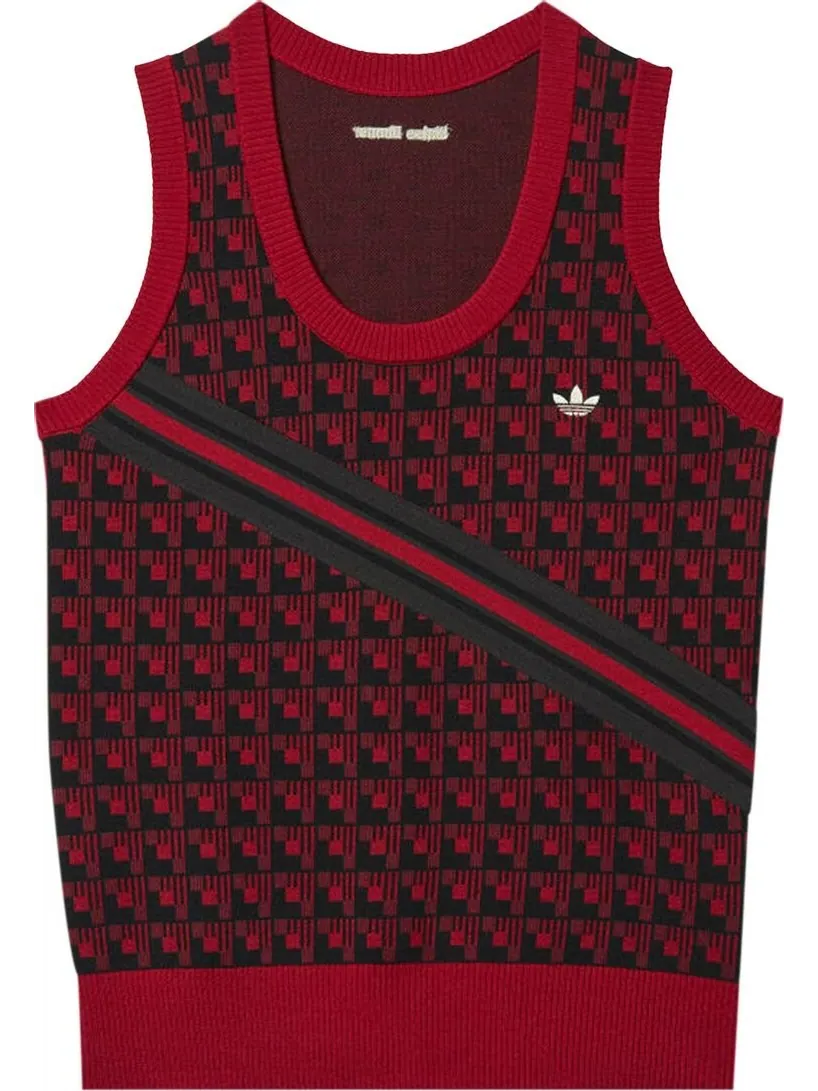 Жилет Adidas x Wales Bonner Knit Vest 'Multicolor' — изображение 1 из 2, красный