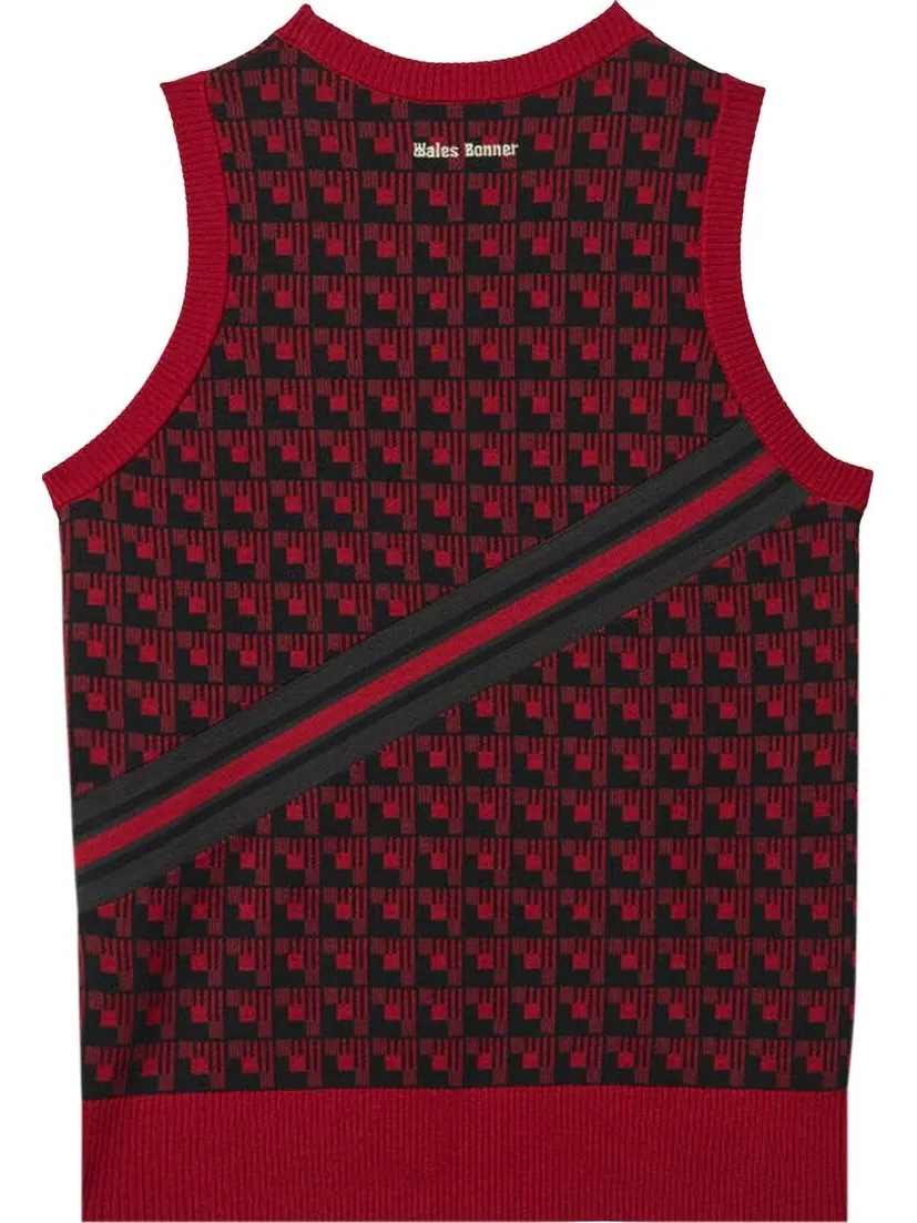 Жилет Adidas x Wales Bonner Knit Vest 'Multicolor' — изображение 2 из 2, красный
