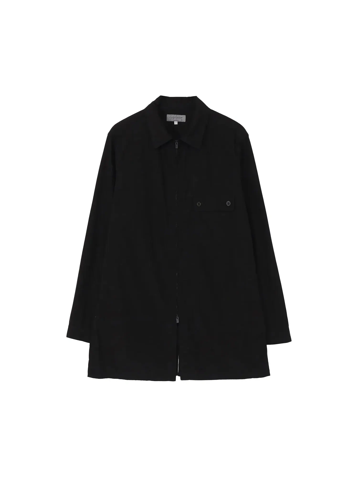 Рубашка Yohji Yamamoto с цепочным стежком и застежкой-молнией — черный
