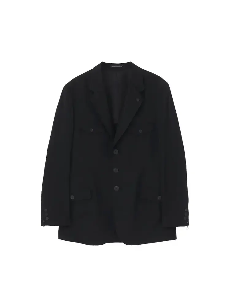 Yohji Yamamoto Pour Homme Куртка с двойными левыми лацканами — черный