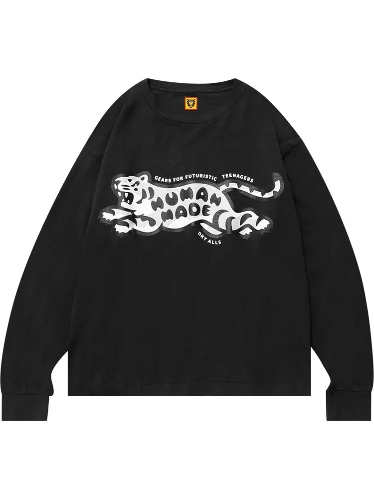 Футболка Human Made Tiger Long-Sleeve T-Shirt 'Black' — изображение 1 из 2, черный