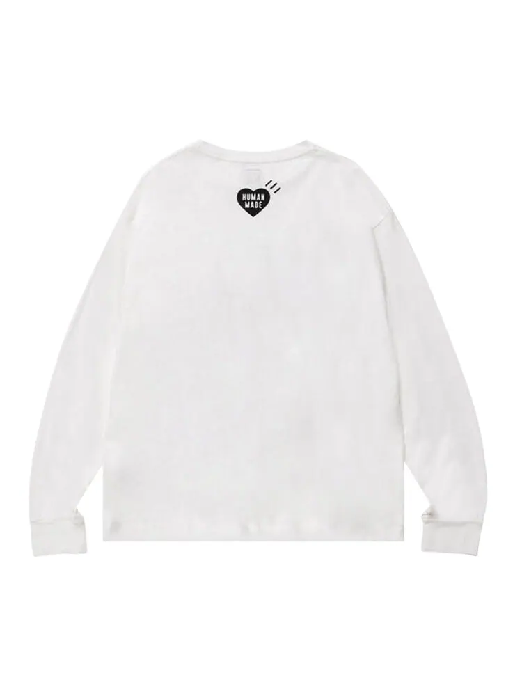 Футболка Human Made Rabbit Long-Sleeve T-Shirt 'White' — изображение 2 из 2, белый