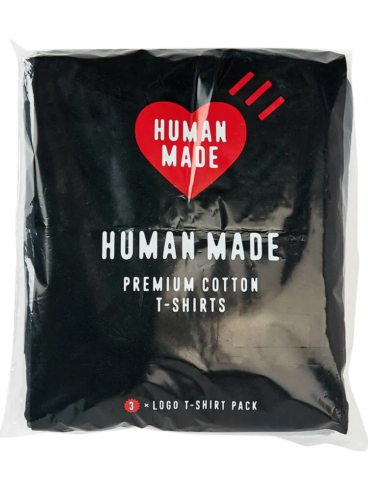 Футболка Human Made 3-Pack T-Shirt Set 'Black' — изображение 2 из 2, черный