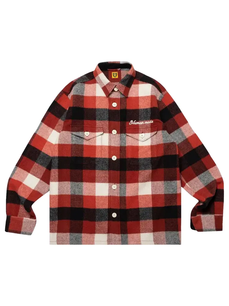 Рубашка Human Made Wool Beaverblock Check 'Red' — изображение 1 из 1, красный