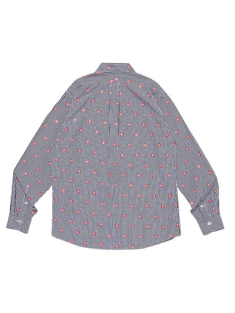 Рубашка Human Made Heart Gingham Check Shirt — изображение 2 из 2, темно-синий