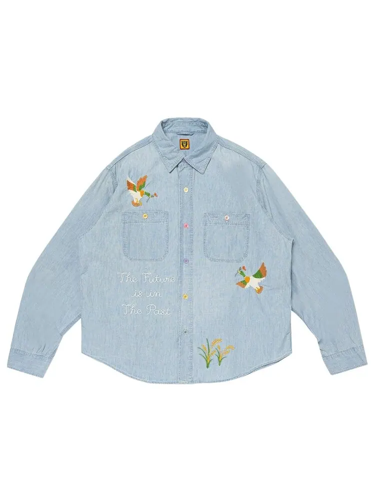 Рубашка Human Made Chambray Work Shirt — изображение 1 из 1, синий
