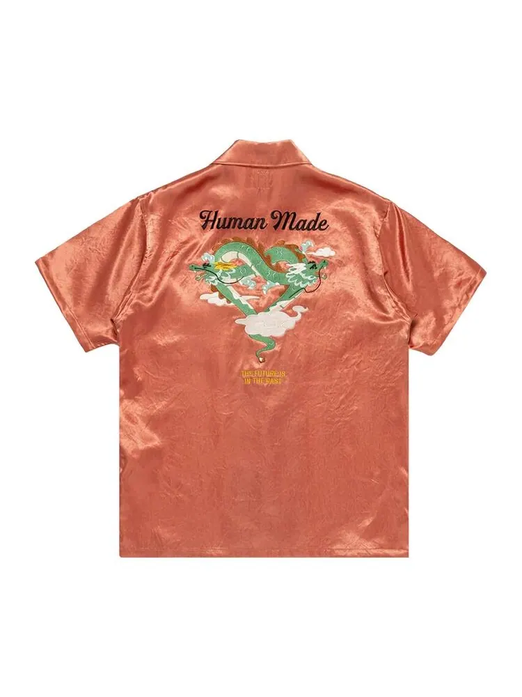 Рубашка Human Made Yokosuka Short-Sleeve Shirt Pink — изображение 2 из 3, розовый