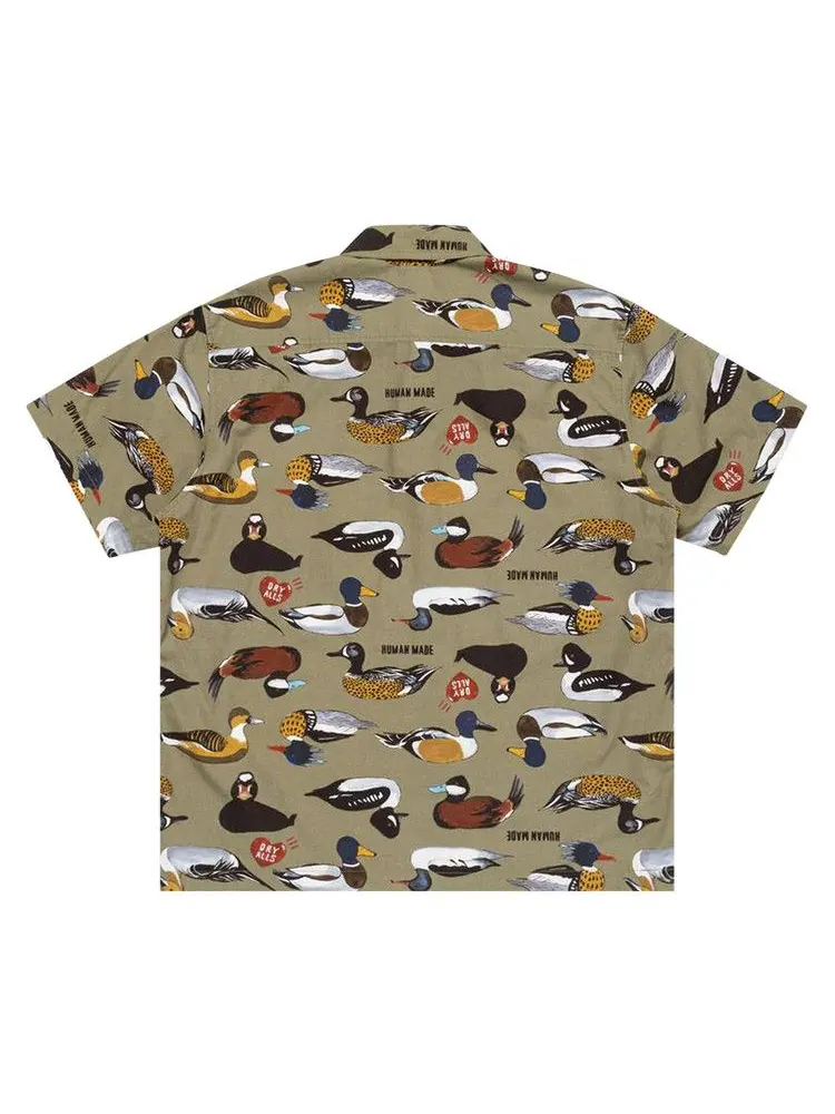 Рубашка Human Made Duck Short-Sleeve Shirt — изображение 2 из 2, оливковый