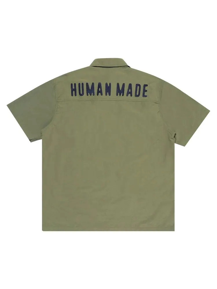 Рубашка Human Made Nylon Short-Sleeve Shirt — изображение 2 из 2, оливковый
