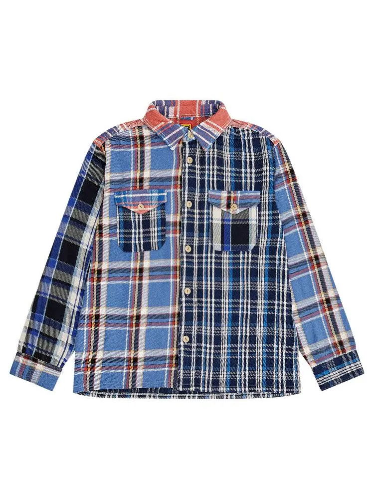 Рубашка Human Made Crazy Check Long-Sleeve Shirt — изображение 1 из 2, синий