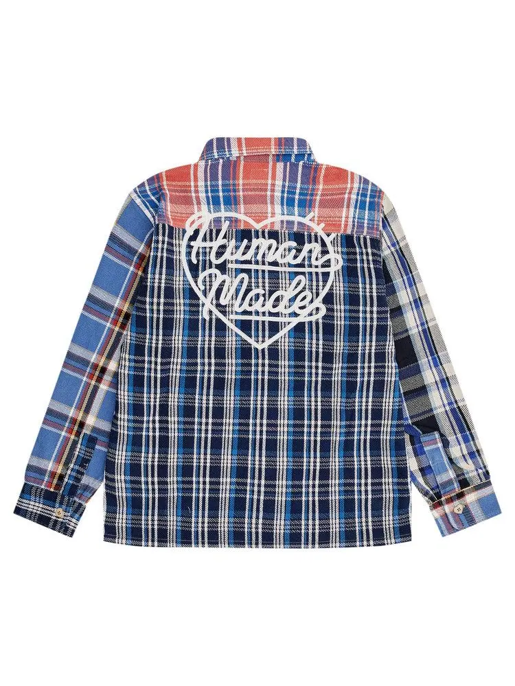 Рубашка Human Made Crazy Check Long-Sleeve Shirt — изображение 2 из 2, синий