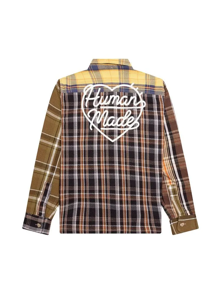 Рубашка Human Made Crazy Check Long-Sleeve Shirt — изображение 2 из 3, желтый