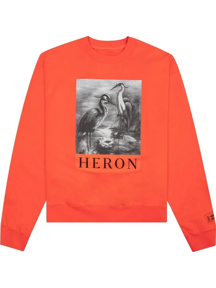 Лонгслив Heron Preston Logo Print Long-Sleeve Sweatshirt 'Orange/Black' — оранжевый