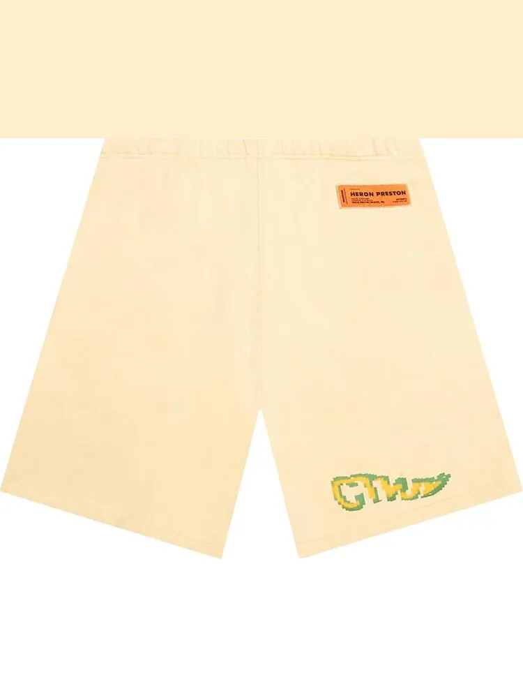 Спортивные шорты Heron Preston CTNMB Pixel Warp Sweatshorts 'Beige/Green'