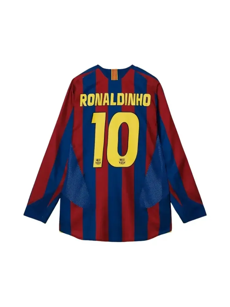 Реплика футболки с длинными рукавами Nike FC Barcelona Роналдиньо сезона 2005/06 — изображение 2 из 2, синий