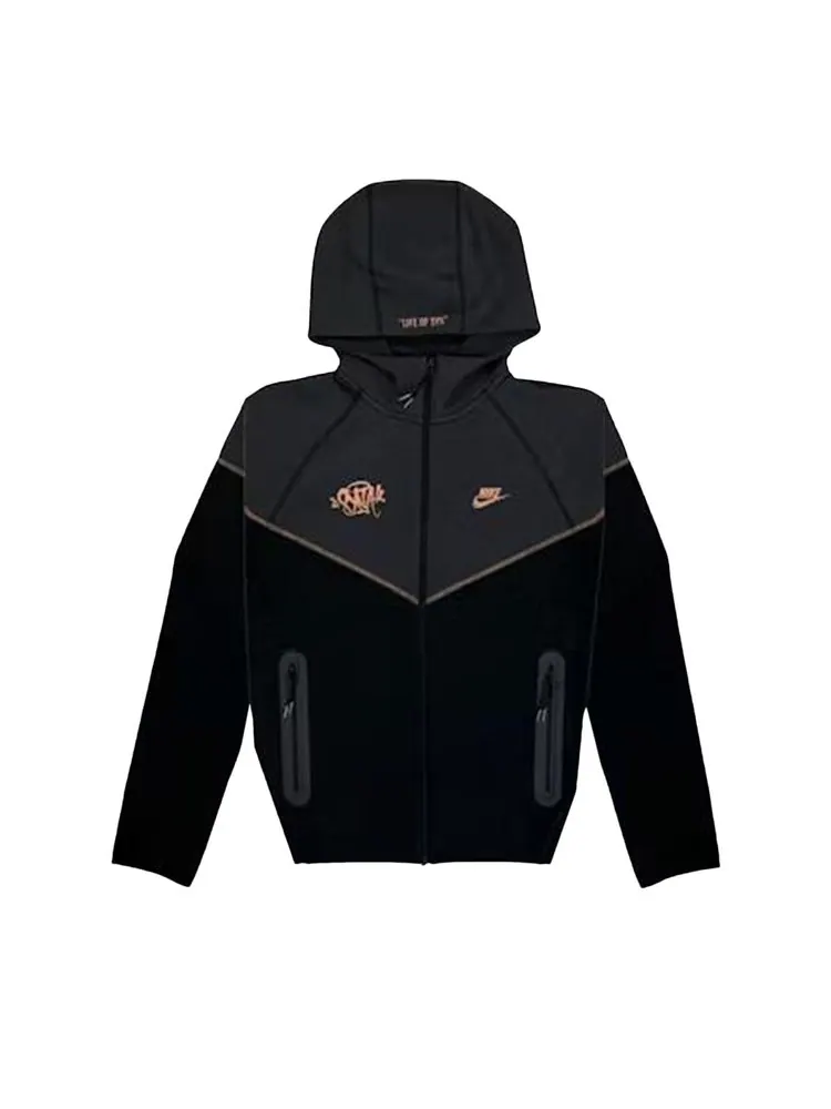Худи Nike Sportswear x Central Cee Tech Fleece Full Zip Hoodie 'Black/Metallic Red Bronze' — изображение 1 из 1