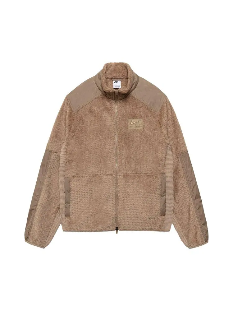 Куртка Stussy x Nike Full Zip Fleece 'Pine Nut' — изображение 1 из 2, бежевый