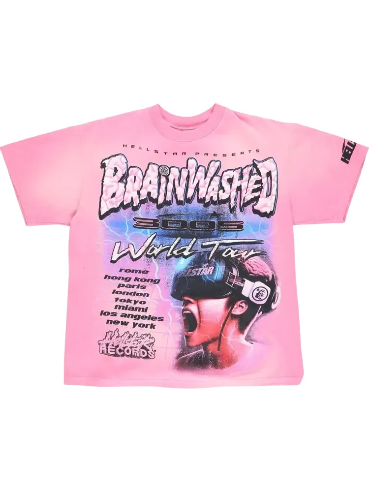 Футболка Hellstar Brainwashed 'Pink' — изображение 1 из 1, розовый