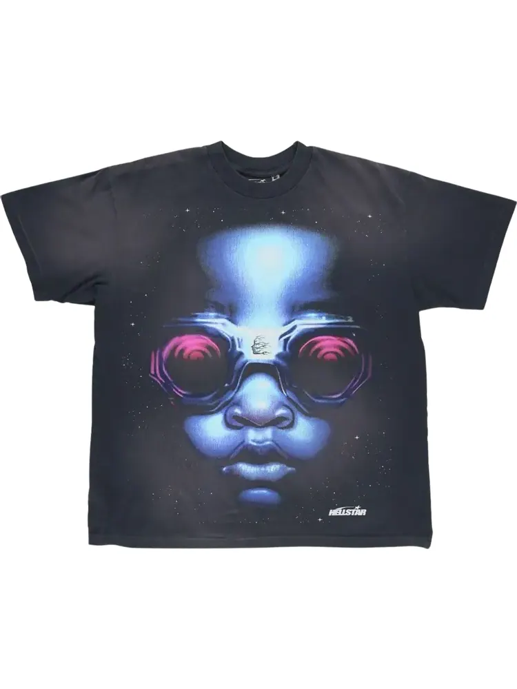 Футболка Hellstar Goggle 'Black/Blue' — изображение 1 из 1, черный