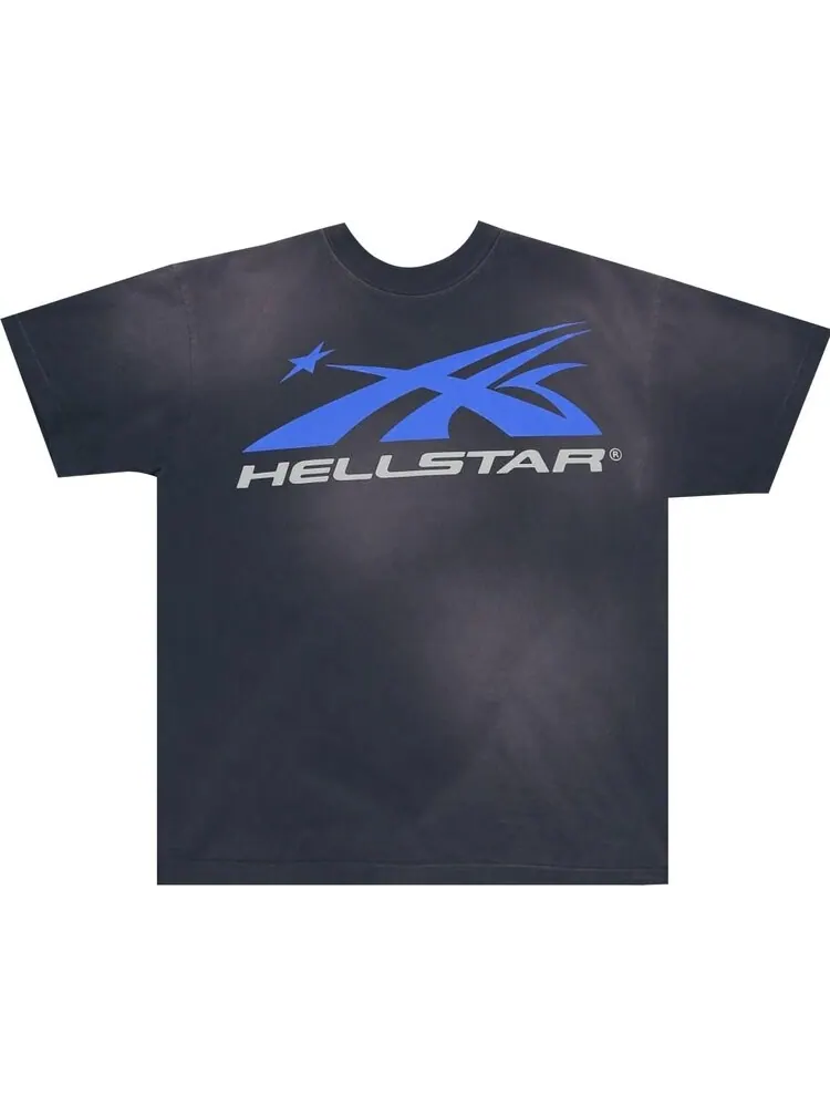 Футболка Hellstar Gel Sport Logo 'Black/Blue' — изображение 1 из 2, черный