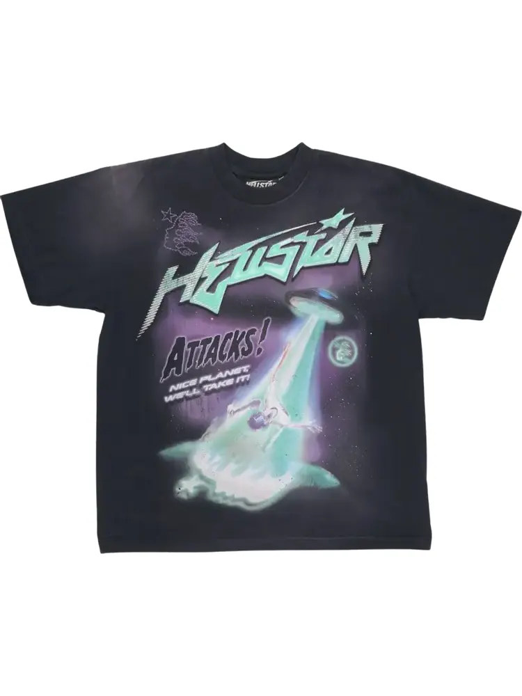 Футболка Hellstar Attacks 'Black/Green' — изображение 1 из 1, черный