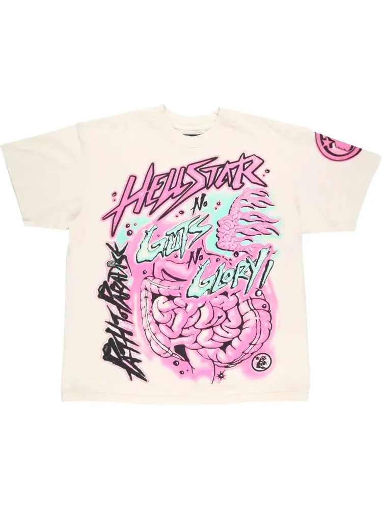 Футболка Hellstar No Guts No Glory 'White/Pink' — изображение 1 из 1, белый
