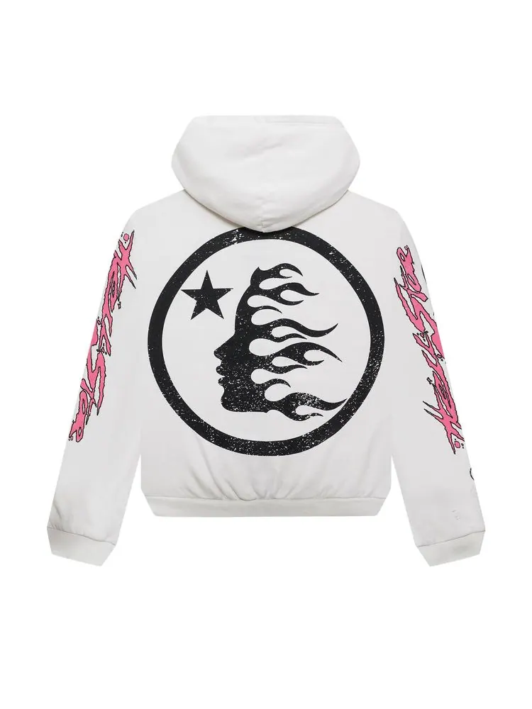 Худи Hellstar Records Glitter Zip Up Hoodie White — изображение 2 из 2, белый