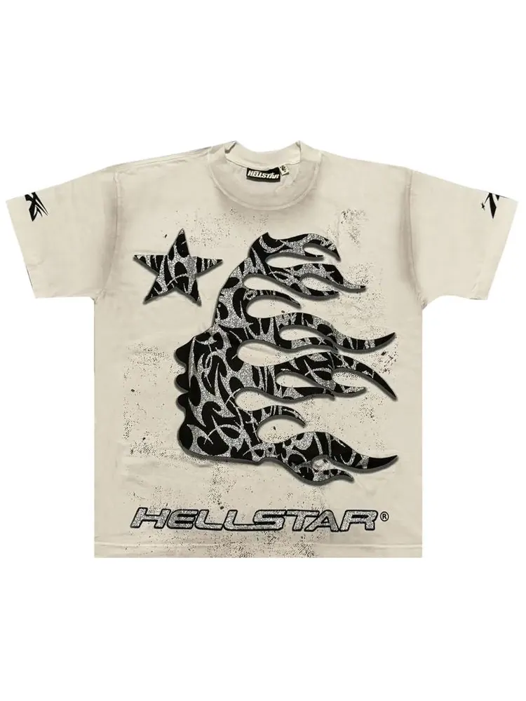 Футболка Hellstar Thorn Glitter T-Shirt 'Dirty White' — изображение 1 из 2, белый