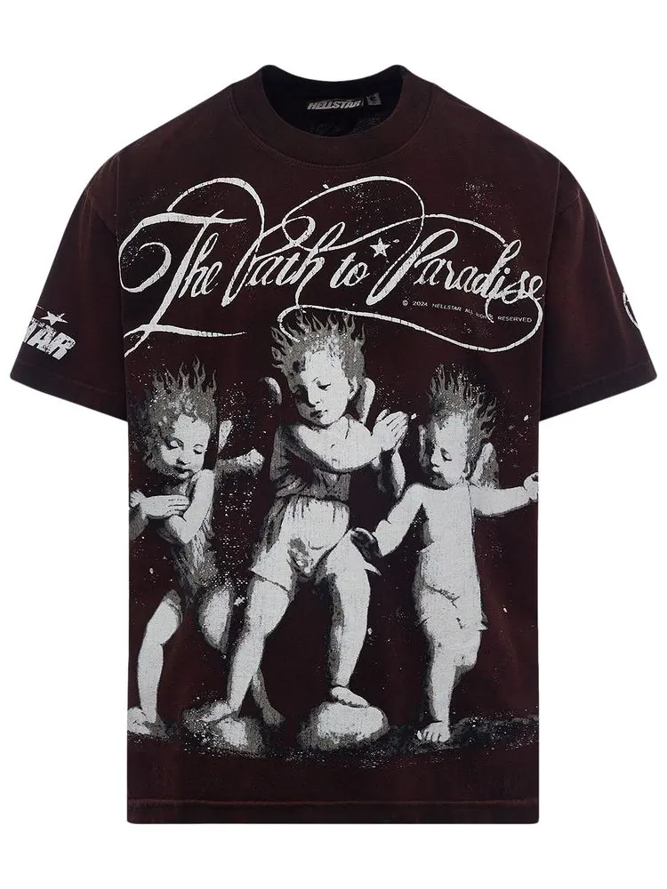 Футболка Hellstar Cherubs T-Shirt 'Brown' — изображение 1 из 2, коричневый
