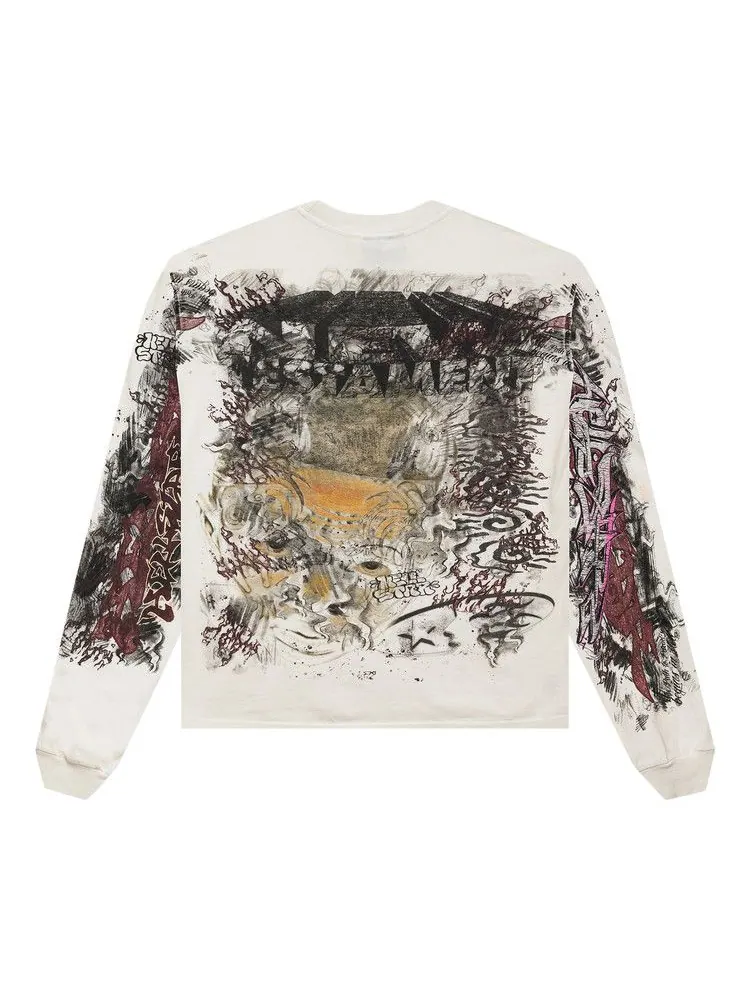 Лонгслив Hellstar Graffiti Long-Sleeve — изображение 2 из 2, белый