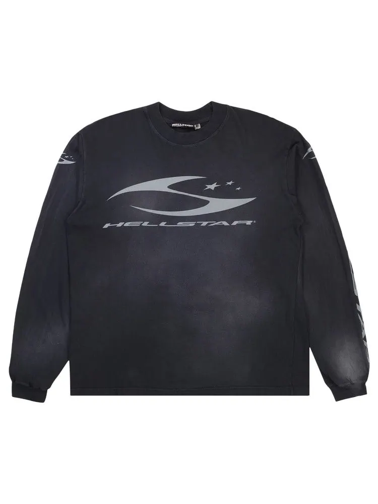 Лонгслив Hellstar H Cursive Logo Longsleeve — изображение 1 из 1, черный